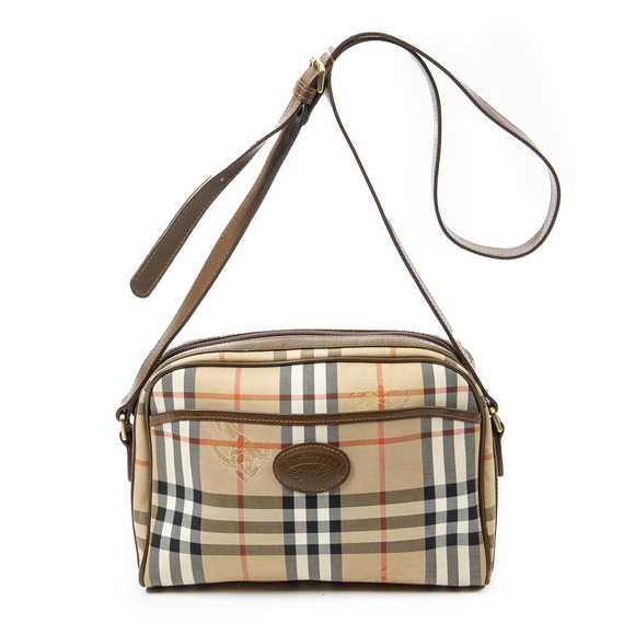 Burberry Bags Burberry Burberrys Crossbody Zip In Beigebrown Haymarket Check Canvas Poshmark